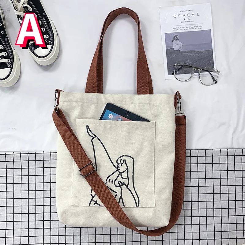 1 Pcs Women's Bag Canvas Bag Girl Student Korean Version New Versatile Canvas Bag Women's Crossbody