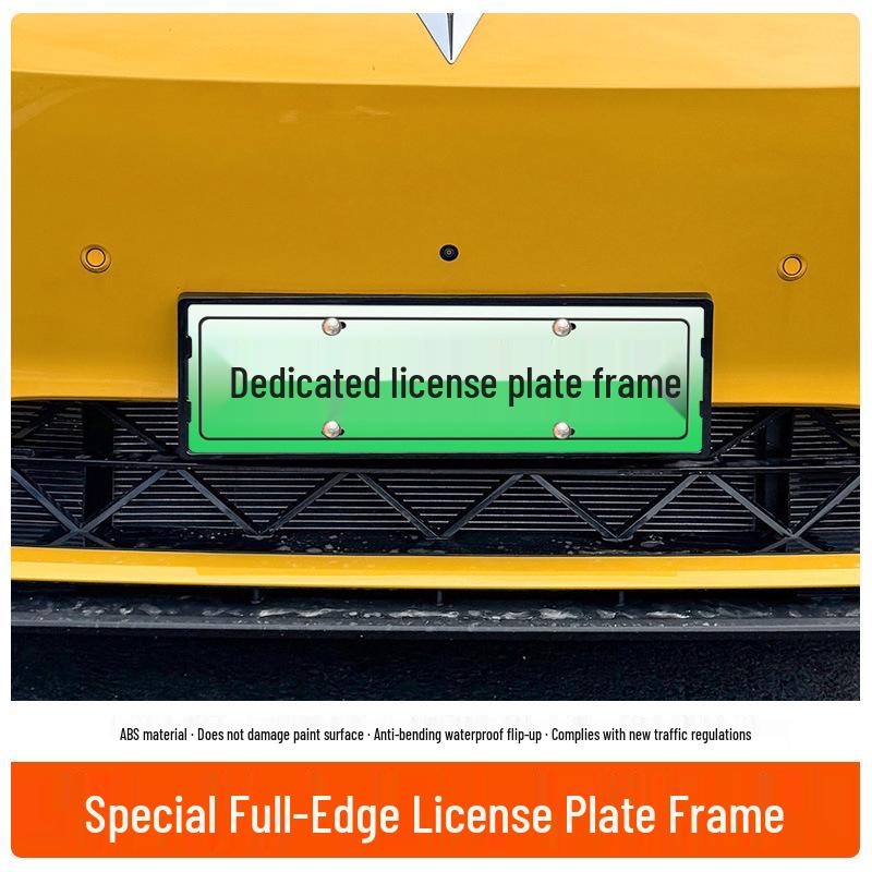 Fits 2026 Deep Blue S07: Full-Coverage Green License Plate Frame for New Energy Vehicles.