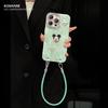 Шнурок с фигуркой Микки, совместимый с чехлами для iPhone 16 с узором "лед", 13 Pro Max, премиальный 15, милый мультяшный 14