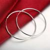 100 %925 Sterling Silver Hoop Earring 50mm Round Circle Loop Gifts Simple Smooth Big Earrings For Women Jewelry