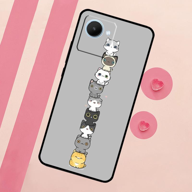 Забавные милые кошки Для Realme C67 C75 C63 C61 C71 C55 C51 C65 C53 10 11 12 13 14 15 Pro Plus GT6 GT7 Pro Чехол