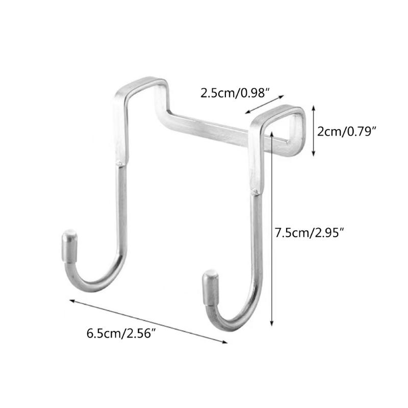 4pcs Practical Stainless Steels Hook Double S-Shaped Hook Hanger Space Saving Rack for Kitchen and Bathroom Storage