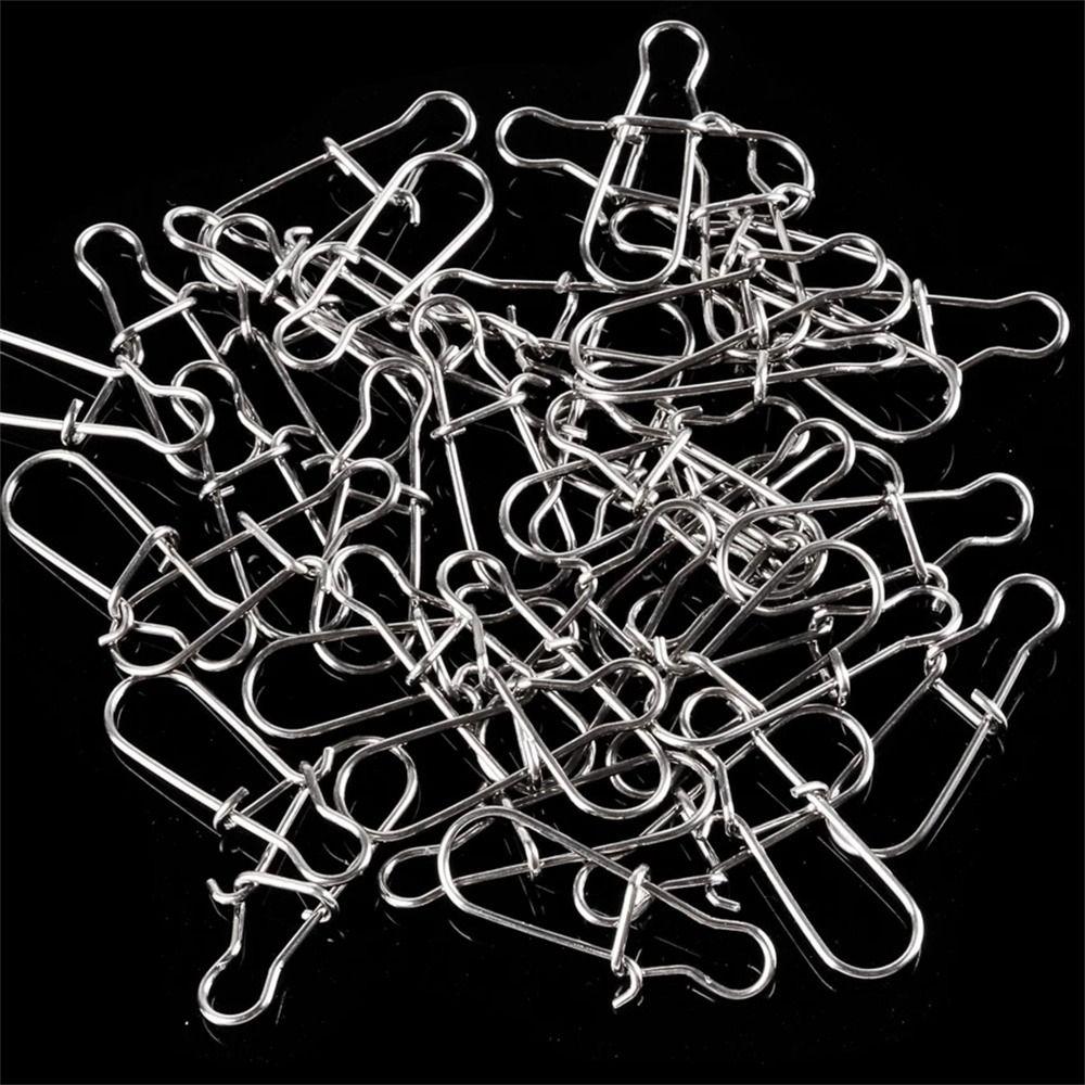 Stainless Steel Swivel Lure Connector Lock Snap Connector Swivel Connector Fishing Snaps Clips