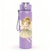 1PC Cute Winged Fairy Illustration 750ml Color Plastic Sports Water Bottle Leakproof Flip Straw Lid Suitable for Sports Office Home Use