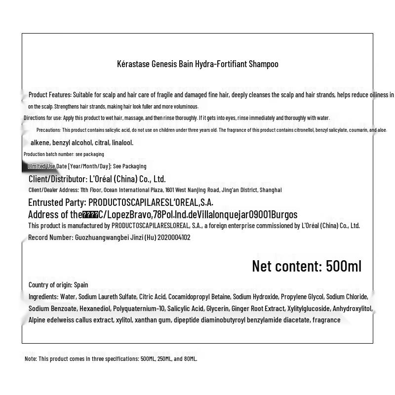 Kérastase Genesis Bain Hydra-Fortifiant Shampoo