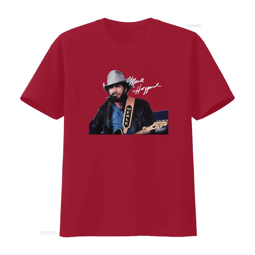 Merle Haggard Signature Cotton T Shirt Musician Design All Sizes S M L XL 2345XL vintage Washed Soft Top For Everyday Wear