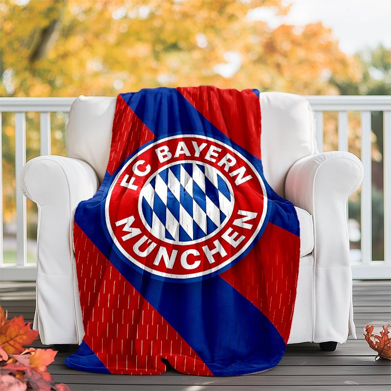 FC Bayern München logo printed throw blanket—soft,warm;versatile blanket for all seasons—perfect as &air-conditioning throw,nap blanket