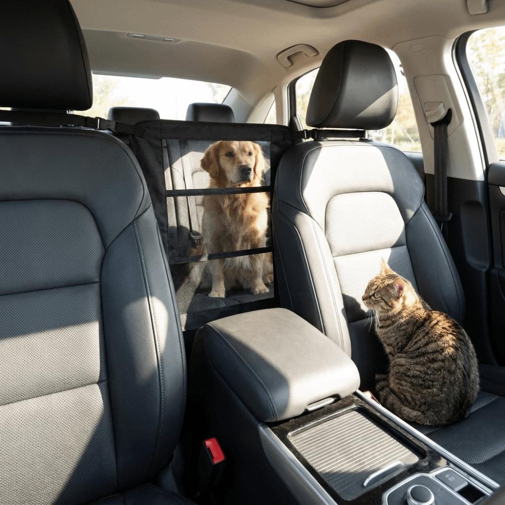 Adjustable Rear Seat Protective Railing Elastic Car Seat Storage Net Pet Restraint