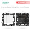 BSEED Zigbee Click Switch Modules No Need Neutral Wire Light Part Smart Sockets DIY Combination 86mm Glass Frame ST TV Cat6 Key