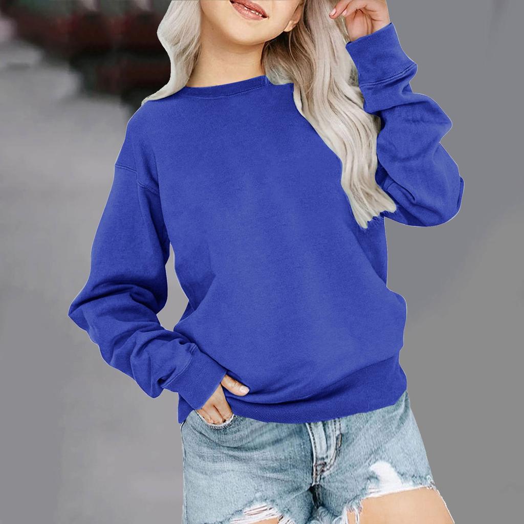 Мальчики Девочки Детские свободные однотонные рубашки, толстовки, топы