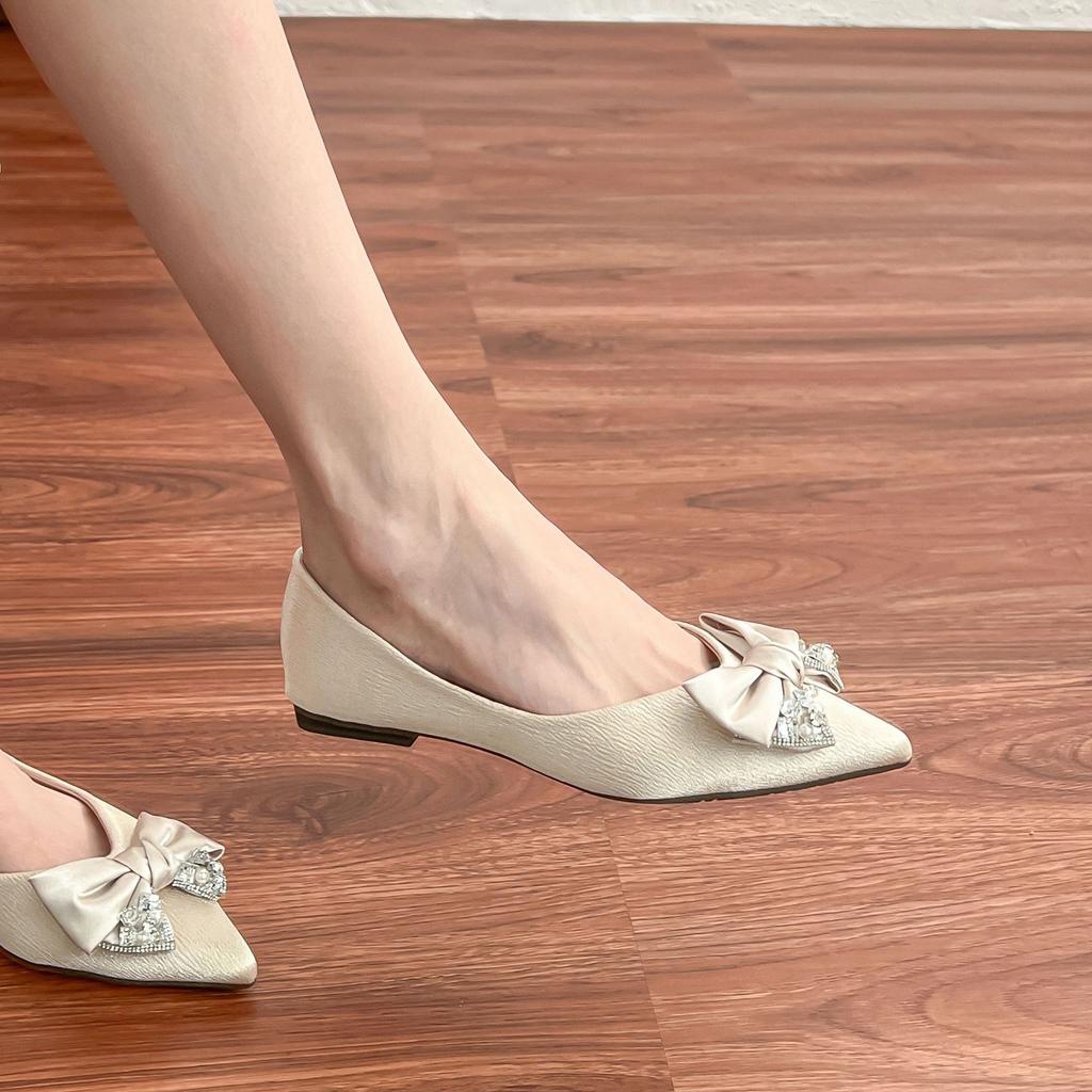 2025 Autumn New Flat-soled Single Shoes for Women, High-end Fashion Temperament, Pointed Women's Shoes, Soft Soles Are Not Tired