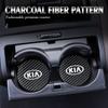 ATZ4   For Kia Morning Picanto Rio Stonic Sportage Ceed Optima Forte 5 3 4 K7  Car Coaster Cup Holder Carbon Fiber Pattern Non-Slip Mat