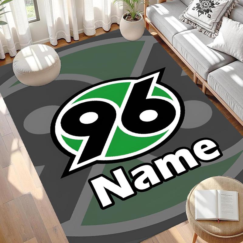 Custom Name Personalized Hannover 96 Football Print Carpet, Versatile Home Decor Rug, for Playroom, Apartment, Balcony, Entryway, Hallway Gift