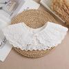 Women Fake Collar Shawl Detachable Blouse Decoration Lace Romantic Flower Embroidery Multi-layer False Collar Shirt Collar