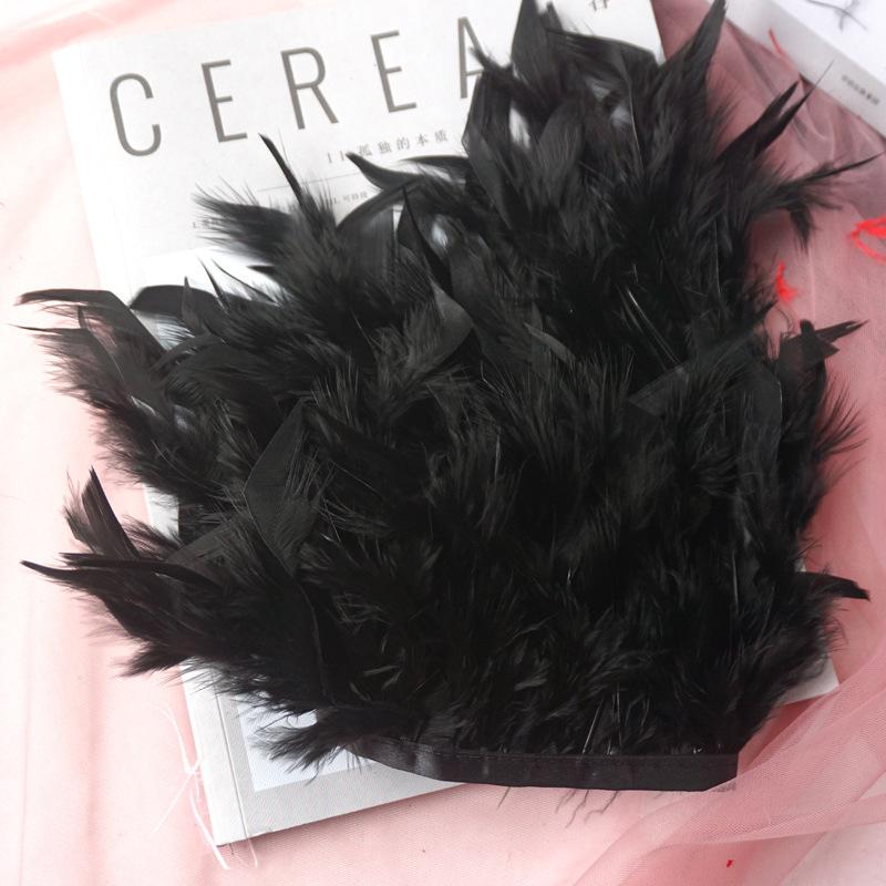 Long Turkey Fur Feather Cloth Strips Fire Edge Stage Performance Clothing Accessories Skirt Diy Decorative Materials