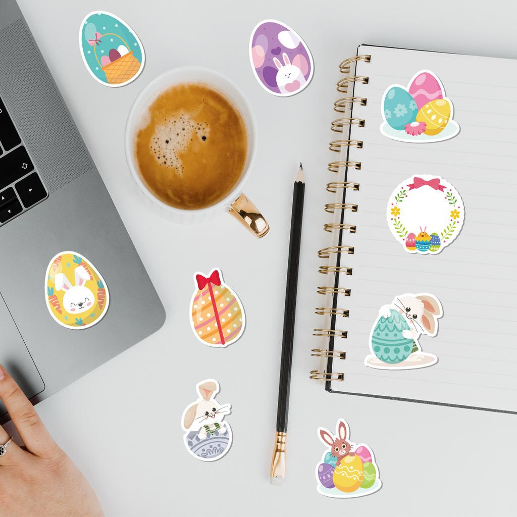 50 Пасхальных граффити-наклеек Креативные DIY Пасхальные наклейки Наклейки для украшения стакана для воды, мобильного телефона, компьютера