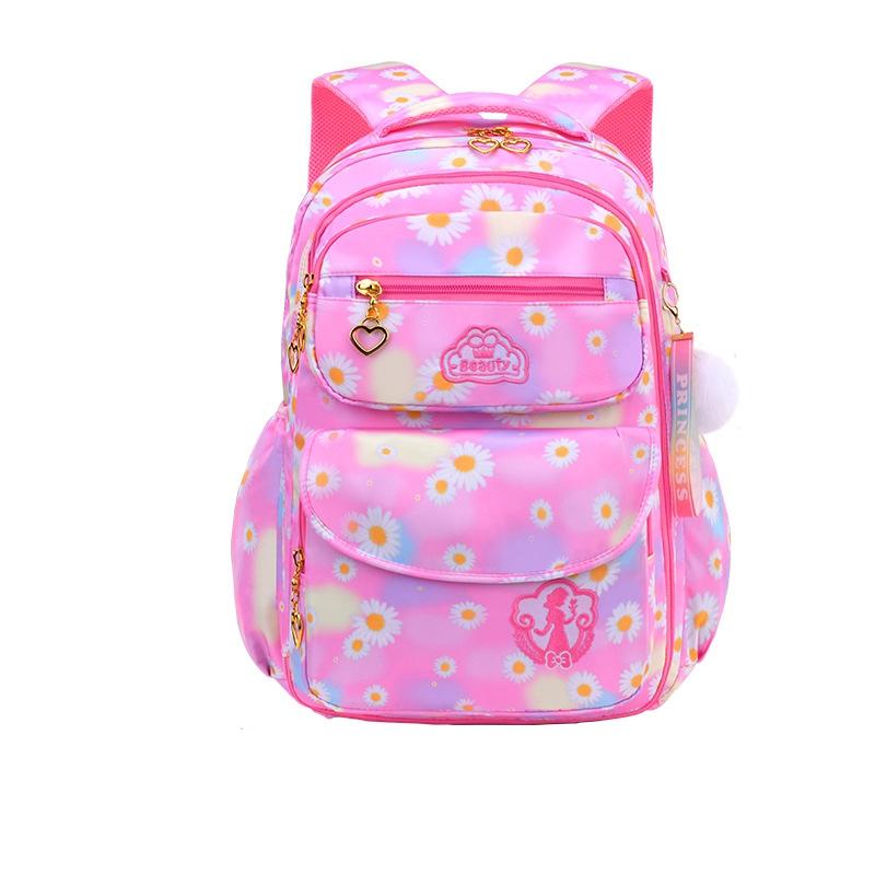 Ортопедические сумки для начальной школы для девочек, детский рюкзак с градиентными цветами, детский рюкзак большой вместимости