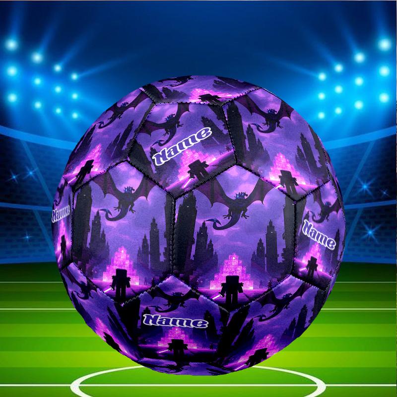 Custom Name Personalized Minecraft-A Print Size 5 Soccer Ball Training & Match Football, for Team, Kicking, Gift for Football Enthusiasts