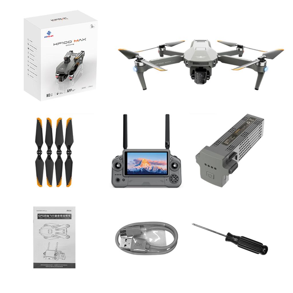 KF100 MAX Дрон 4K Камера 3-осевой подвес GPS Обход препятствий Сенсорный экран Аэрофотосъемка FPV Бесколлекторный RC Квадрокоптер Складной дрон