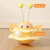 Cat Ball Track Toy Interactive Bee Shaped Cat Tower with Roller Ball Turntable Tumbler Cat Toy with Spring Pompom Ball for Indoor Cats