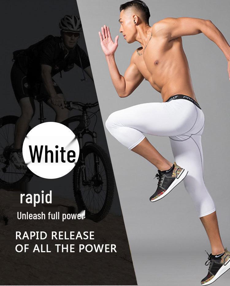 Men's Summer Tight Fitness Running and Swimming Capri Trunks