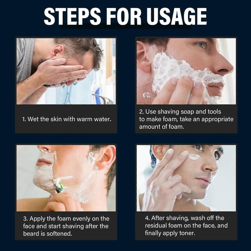 Men's shaving soap shave beard men's facial care foam rich smooth gentle 1