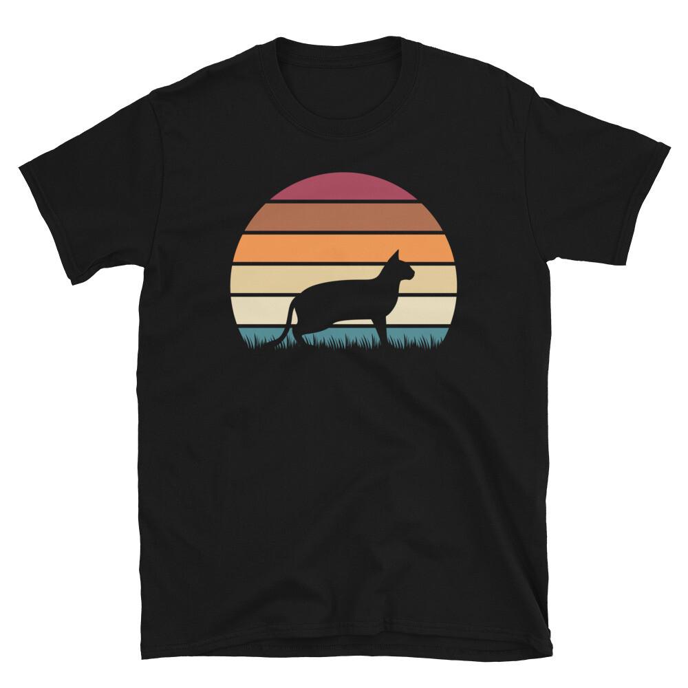 Retro Sunset Kitten Feline Pet Khao Mmanee Cat Short-Sleeve Unisex T-Shirt