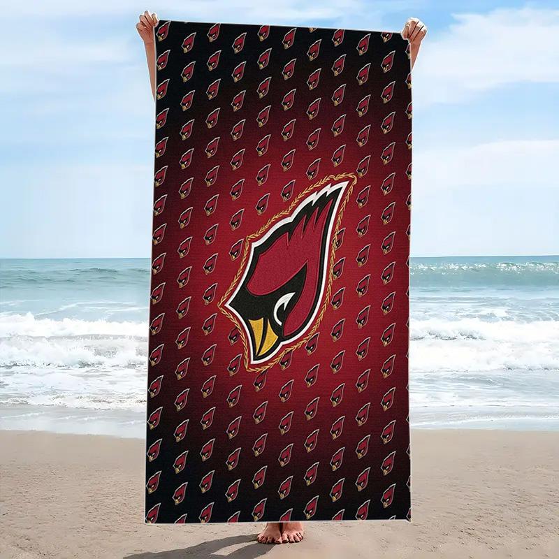 Пляжное полотенце с принтом логотипа Arizona Cardinals, Большое мягкое быстросохнущее полотенце для пляжа, кемпинга, плавания