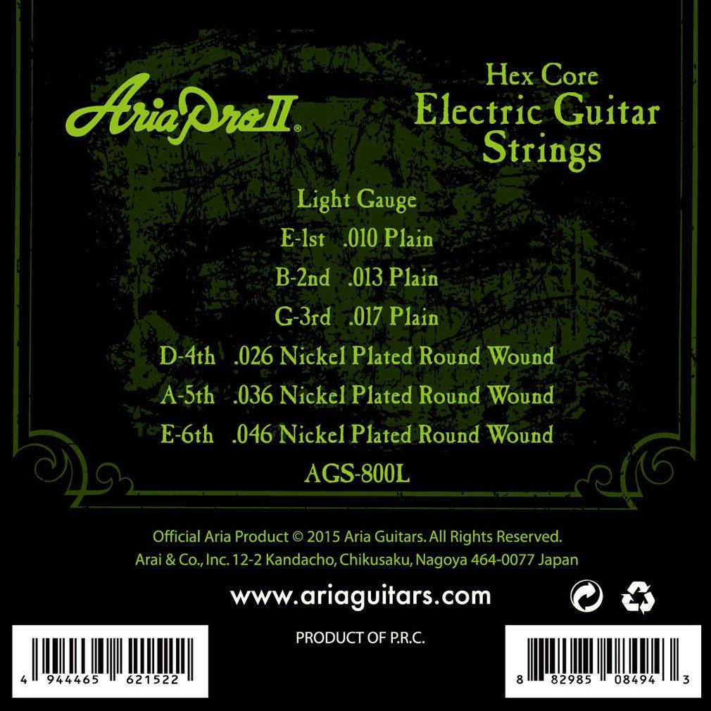 AriaProII AriaPro2 Electric Guitar Strings Light 10-46 (AGS-800L)