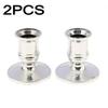2pcs Candle Holder Candle Base Plastic Candlestick Silver Gold Conical Various Festivals Fireplace Holder For Electronic Candles