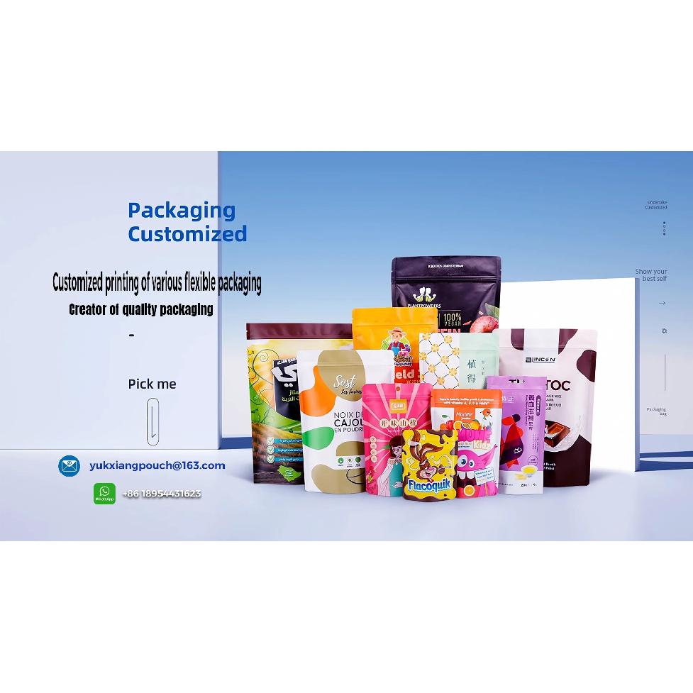 Custom Colored Frosted Aluminum Foil Standing Bags for Casual Food Packaging, Coffee and Tea Self-sealing Bags
