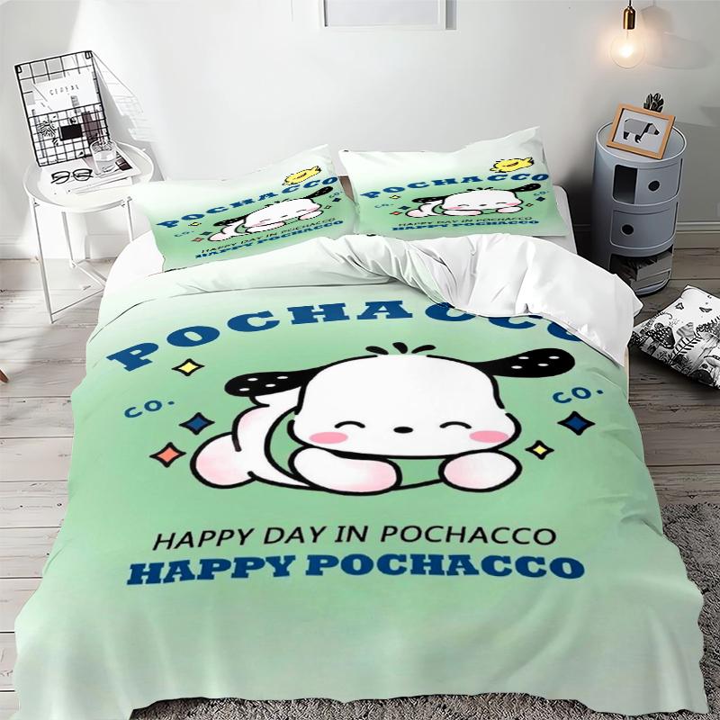 Постельное белье с 3D-принтом Pochacco, комплекты: одеяло, покрывало, пододеяльник, наволочки, 2-3 предмета, декор для детской и взрослой спальни