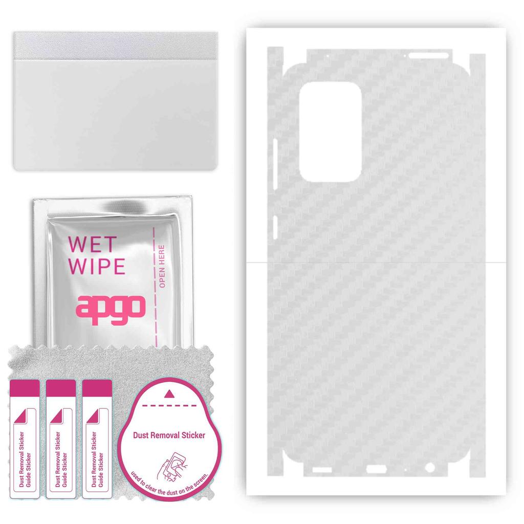 apgo Protective Skin Sticker for the Back+sides Compatible with Samsung Galaxy A52 5G, Full Wrap Film, Foil, Vinyl - Pattern Transparent Carbon
