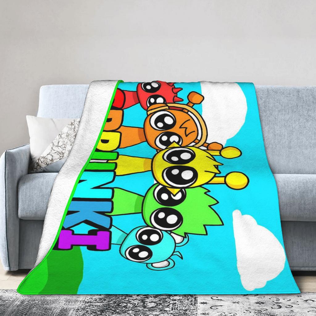 Sprunki Game Blankets Flannel Lightweight Thin Throw Blankets for Bedroom Sofa Bed Rug