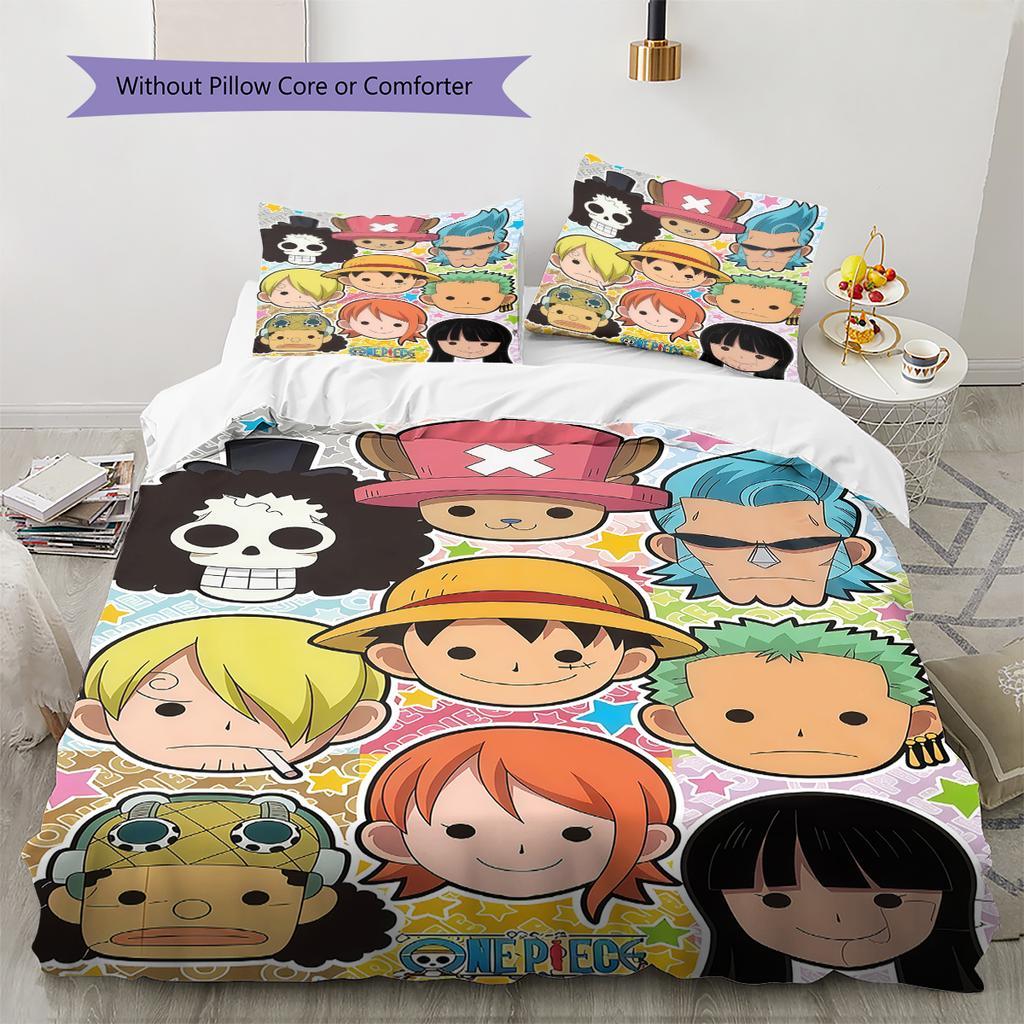 Luffy D Duvet Cover, 3pcs Bedding Set, Digital Print, No Filling, Multi-Size, Kids Gift -HYQ44