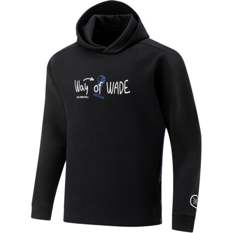 Li-Ning Свободная толстовка с капюшоном Wade Series Printed Unisex Hoodies Black AWDU007-1