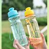 650ml Transparent Plastic Cups Portable Leak-proof Shaker Bottles Kids Sports Water Bottles Outdoor Fitness Drinking Coffee Cup