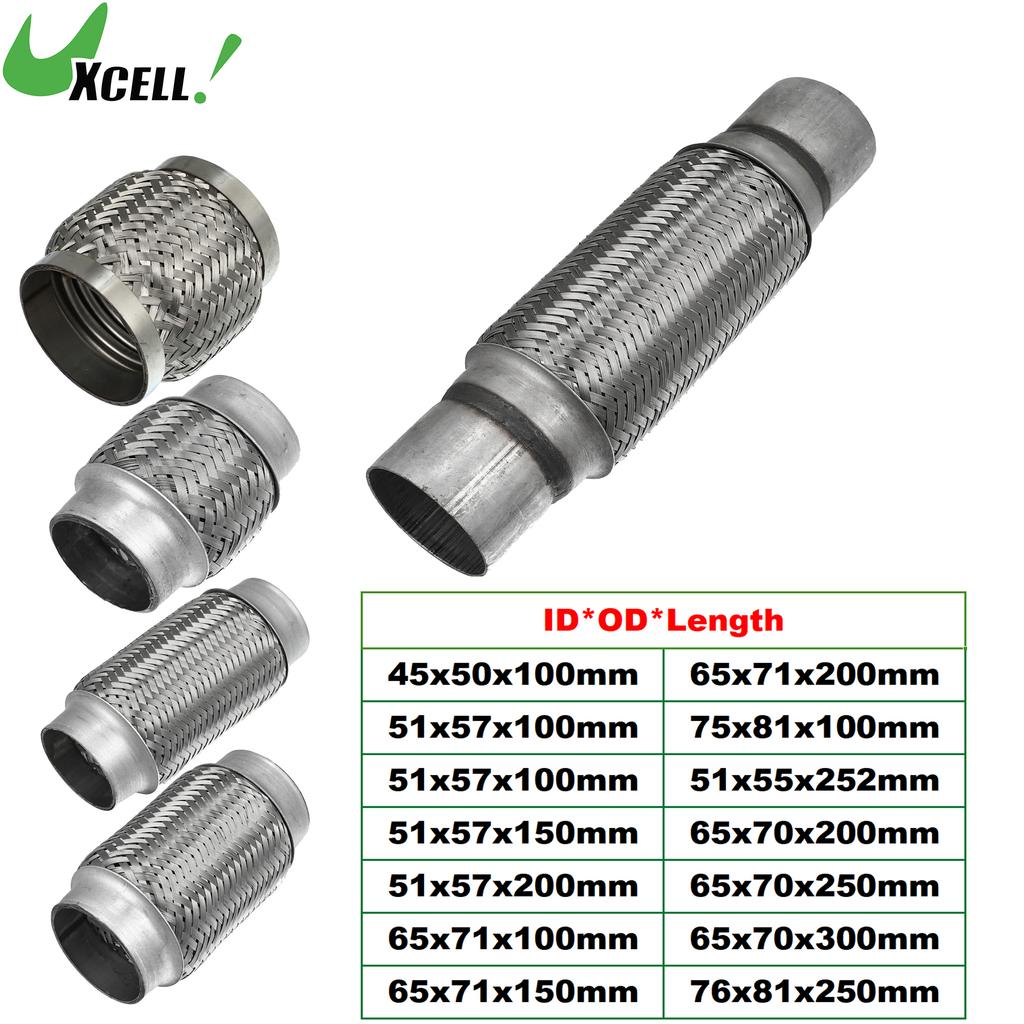 UXCELL 51x55x252мм 51x57x150мм 58x63x250мм Телескопический гибкий соединитель трубы глушителя выхлопной трубы автомобиля Низкооктановый 4