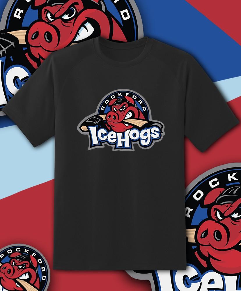 Футболка с логотипом команды Rockford Ice Dogs Размеры для взрослых и детей S-6XL Отслеживание!! Футболка Unisex