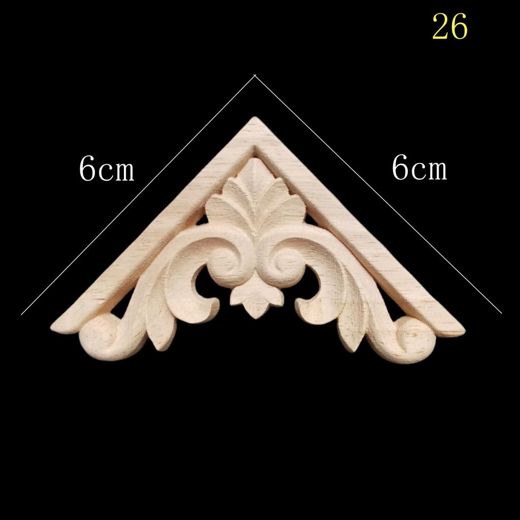 Wood Corner Joint Onlay Applique Wood Decals for Furniture Home Decoration Luxury Unique Natural Floral Wood Carved Figurines