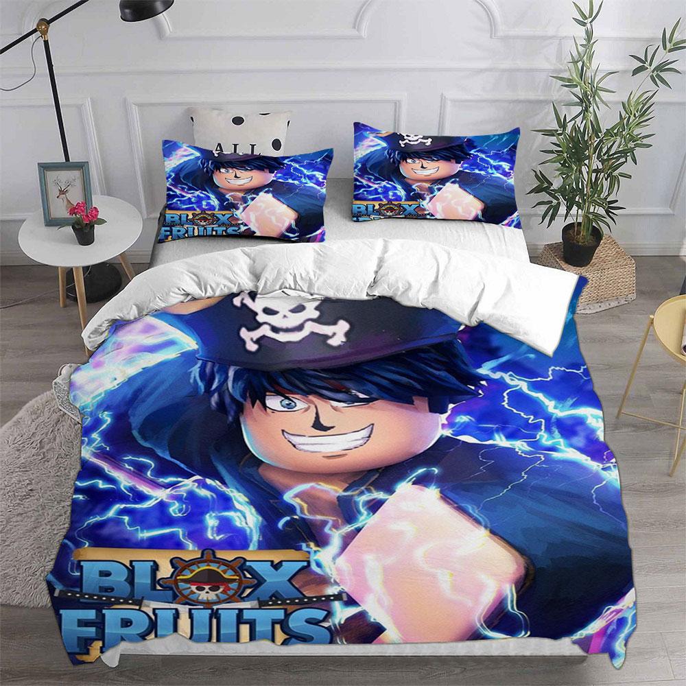 Комплекты постельного белья Blox Fruits Покрывало Одеяло Пододеяльник Наволочка Наборы из 2-3 предметов Односпальный Двуспальный Большой размер Декор для спальни