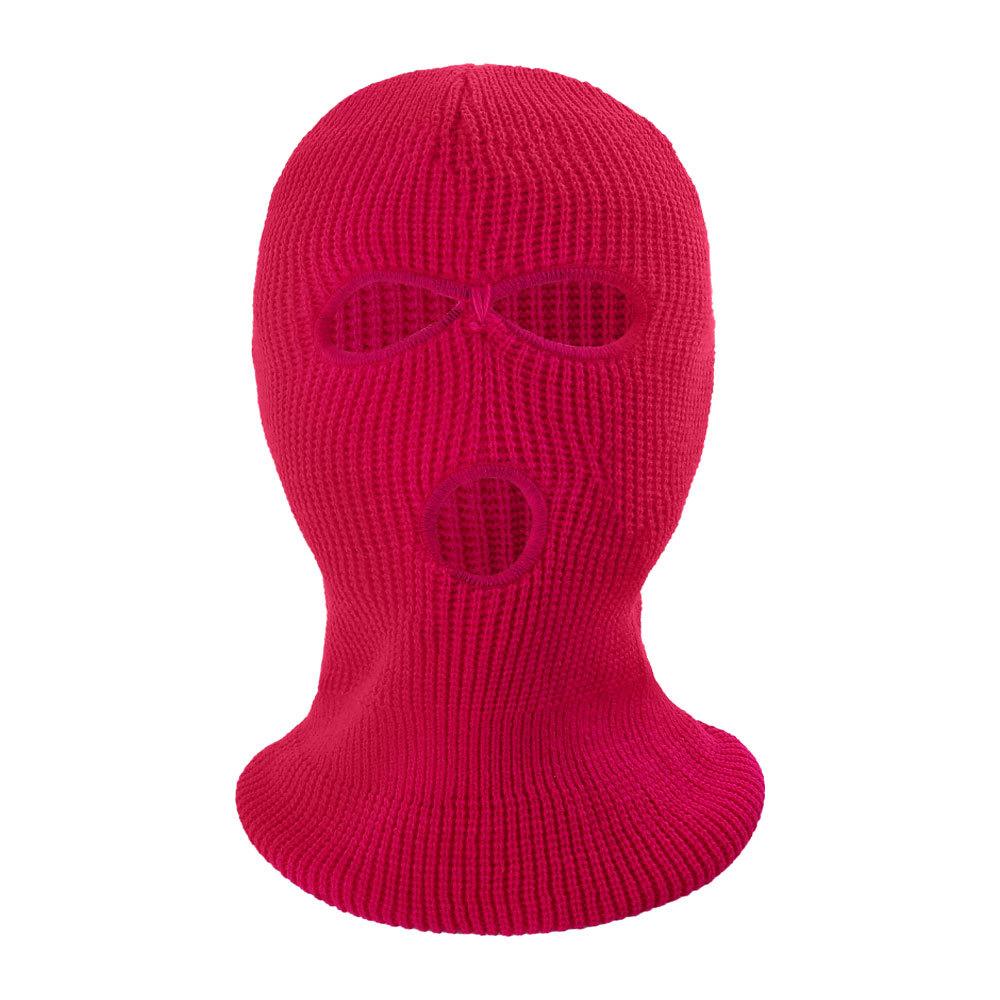 Winter Warm 3-hole Ear protection Embroidery White Knitted Full Face Mask Cover Cap Ski Mask Balaclava Pack for Men