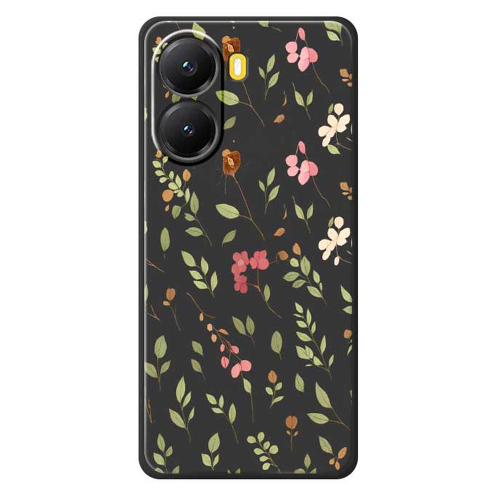 For Xiaomi Redmi Turbo 4 5G/Poco X7 Pro 5G Case Small Flower Leaves Pattern Printing Straight Edge TPU Phone Back Cover