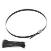 100pcs 304 Stainless Steel Cable Ties Self Locking Black Zip Ties for Ship Label Wire Harness