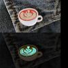 Creative Coffee Cup Brooch Luminous Cartoon Coffee Mug Lapel Pins Scarf Pins Glow in the Dark Latte Clothes Lapel Pi