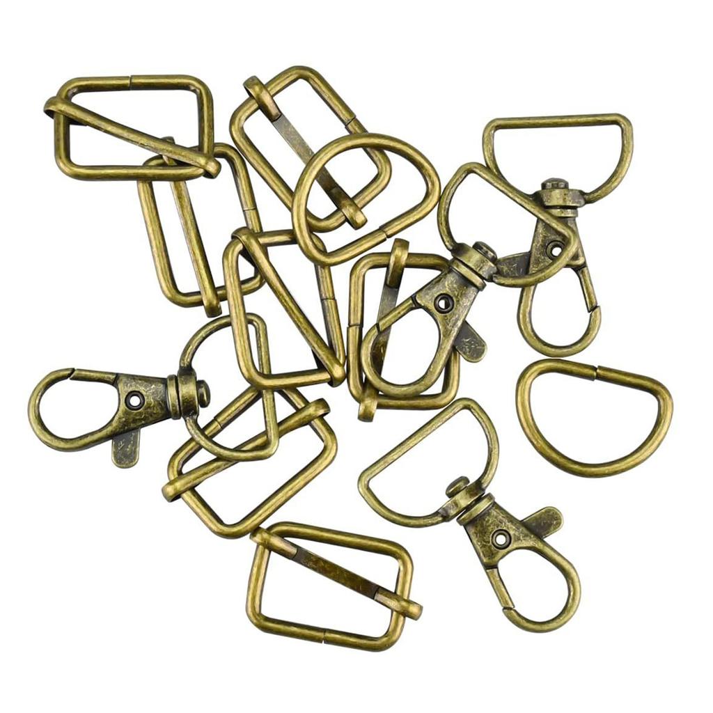 50Pieces Swivel Snap Hooks, Metal D Rings, Triglide Slide Buckles for DIY Handicrafts Backpack Handbag Tote Purse
