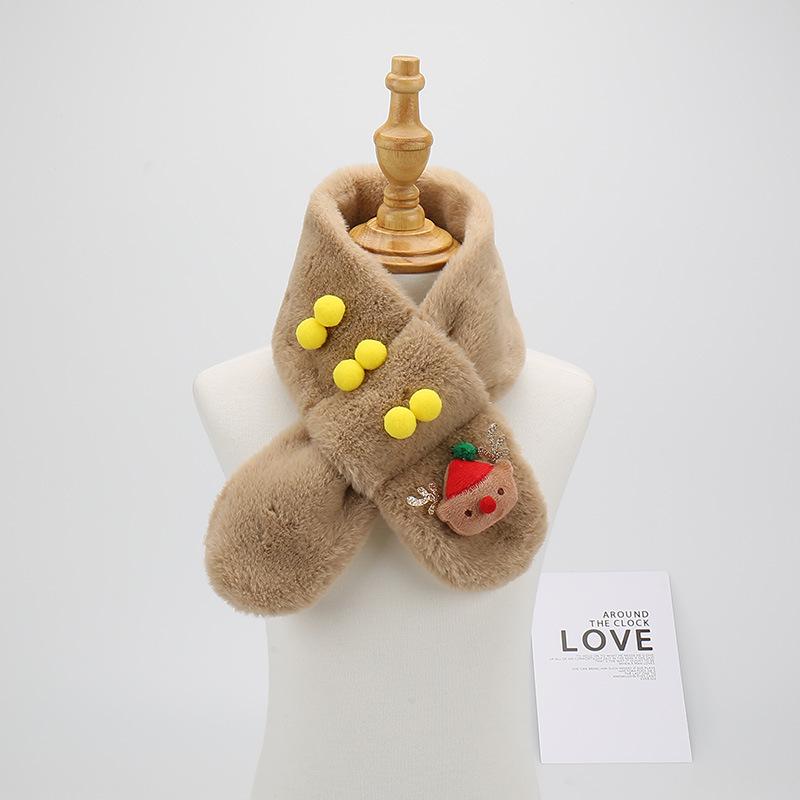 Children's Winter Faux Rabbit Fur Scarf: Cute Plush Neck Warmer for Boys and Girls