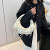 2025 New Pleated Bow Design Portable Crescent Bag, High-end Fashion Niche Trendy Shoulder Armpit Bag