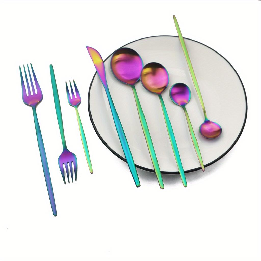 Набор столовых приборов из нержавеющей стали премиум-класса из 32 предметов - MatteCutlery на 4 персоны Прочная, устойчивая к ржавчине посуда для дома