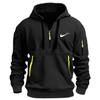 Black 2025 Autumn/Winter New Men's Printing Casual Multi Zipper Outdoor Sport Hoodie